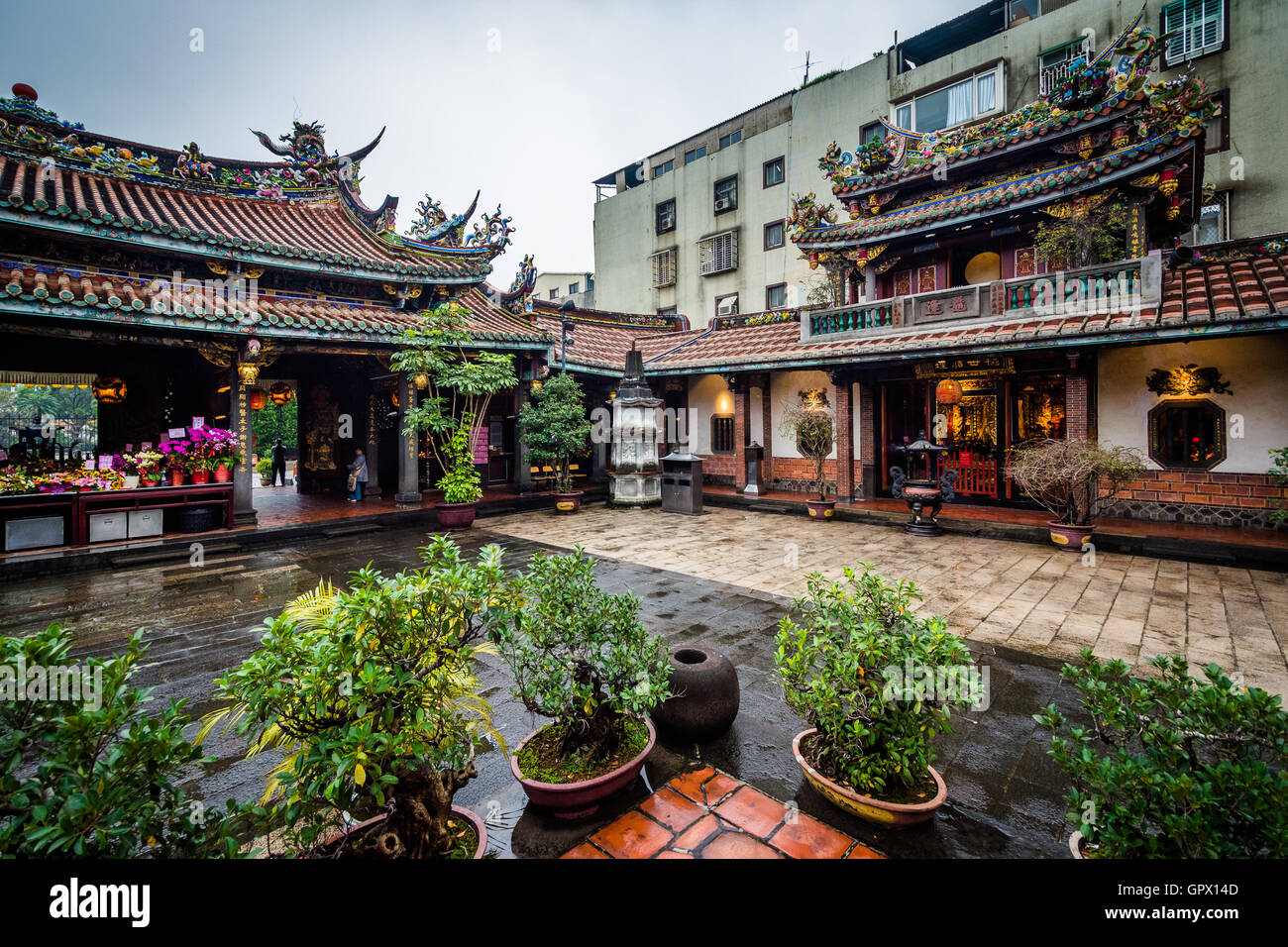 Il Dalongdong Baoan tempio, in Taipei, Taiwan. Foto Stock