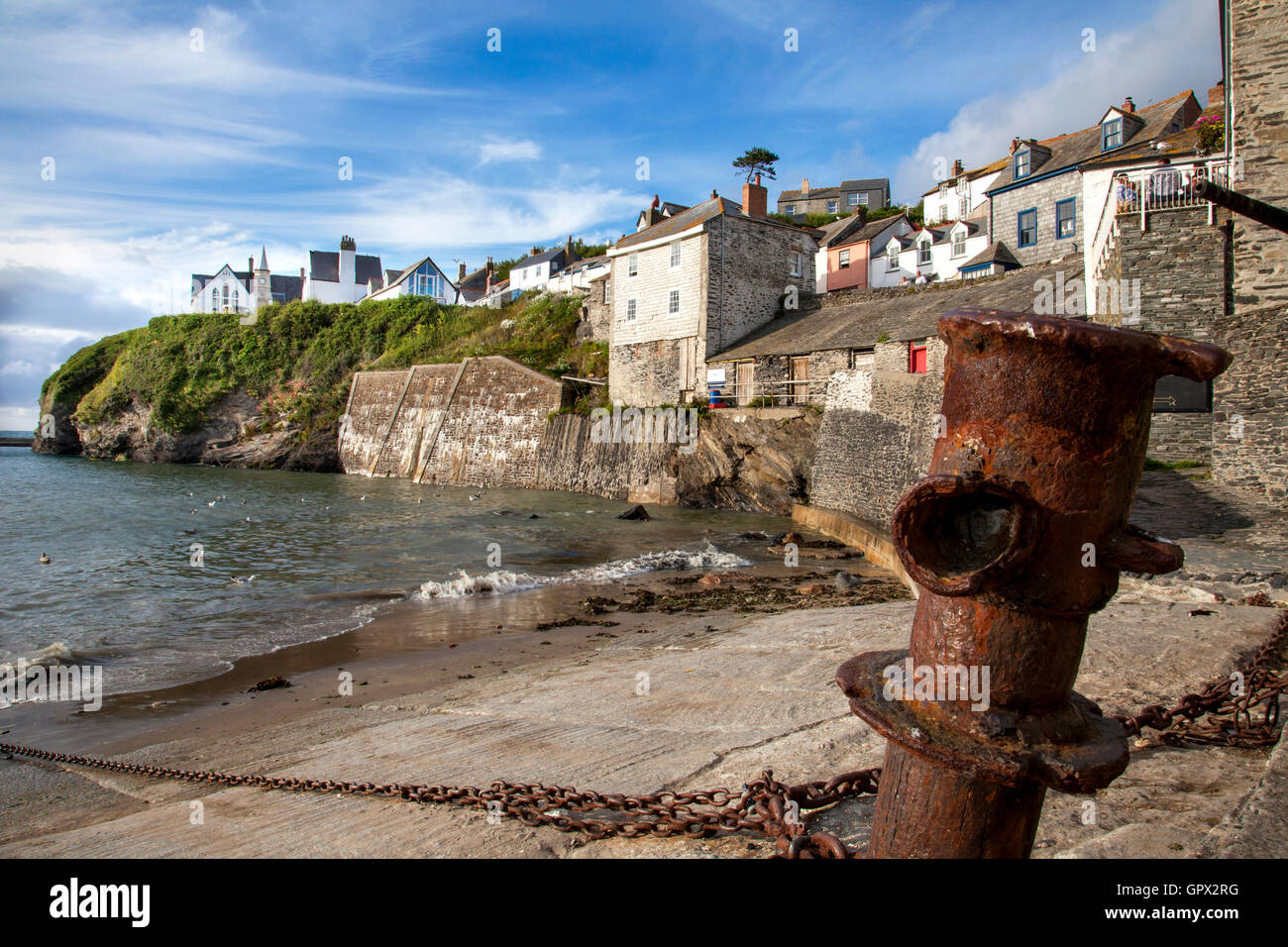 Port Isaac, Cornwall, England, Regno Unito Il fittizio villaggio di Port Wenn in ITV Doc Martin serie. Foto Stock