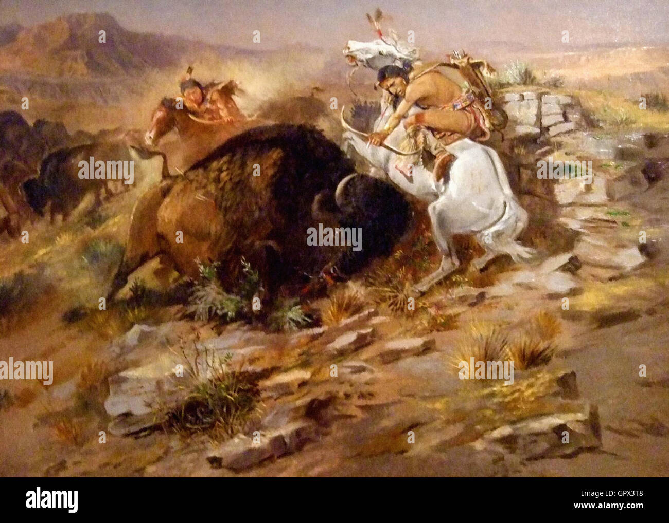 Charles Marion Russell - Buffalo Hunt Foto Stock