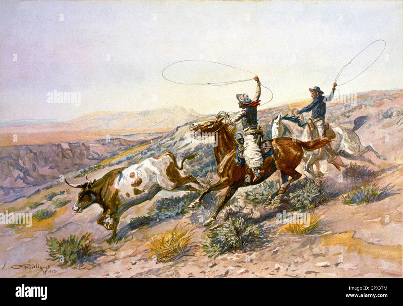 Charles Marion Russell - Buccaroos (1902) Foto Stock