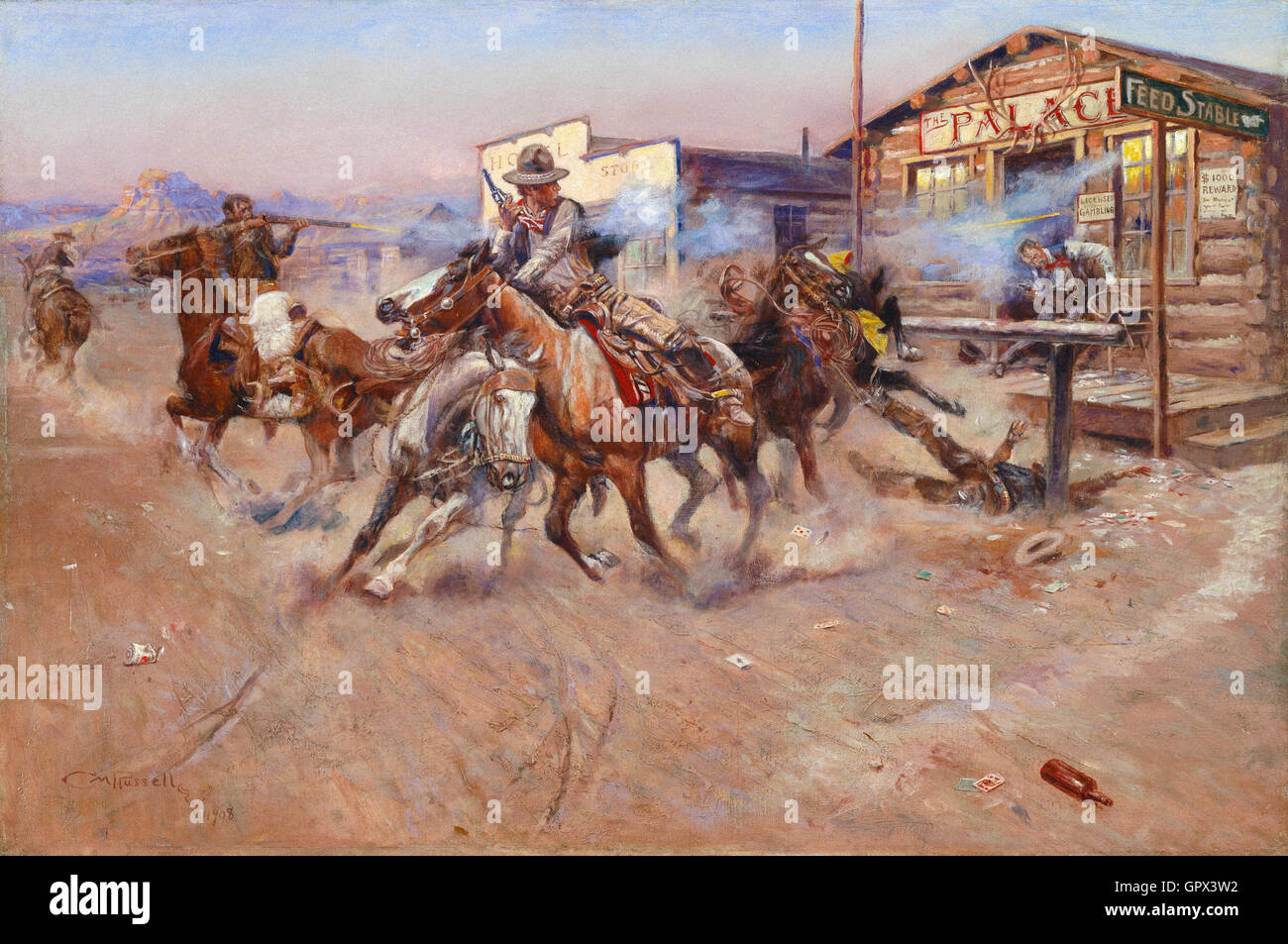 Charles Marion Russell - Fumo di una .45 Foto Stock