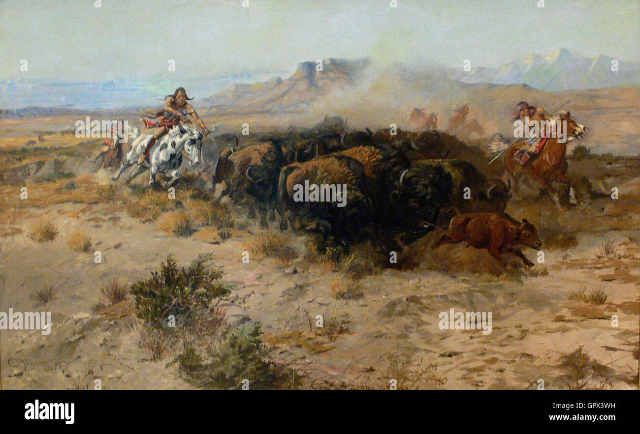 Charles Marion Russell - La caccia di Buffalo 1899 Foto Stock