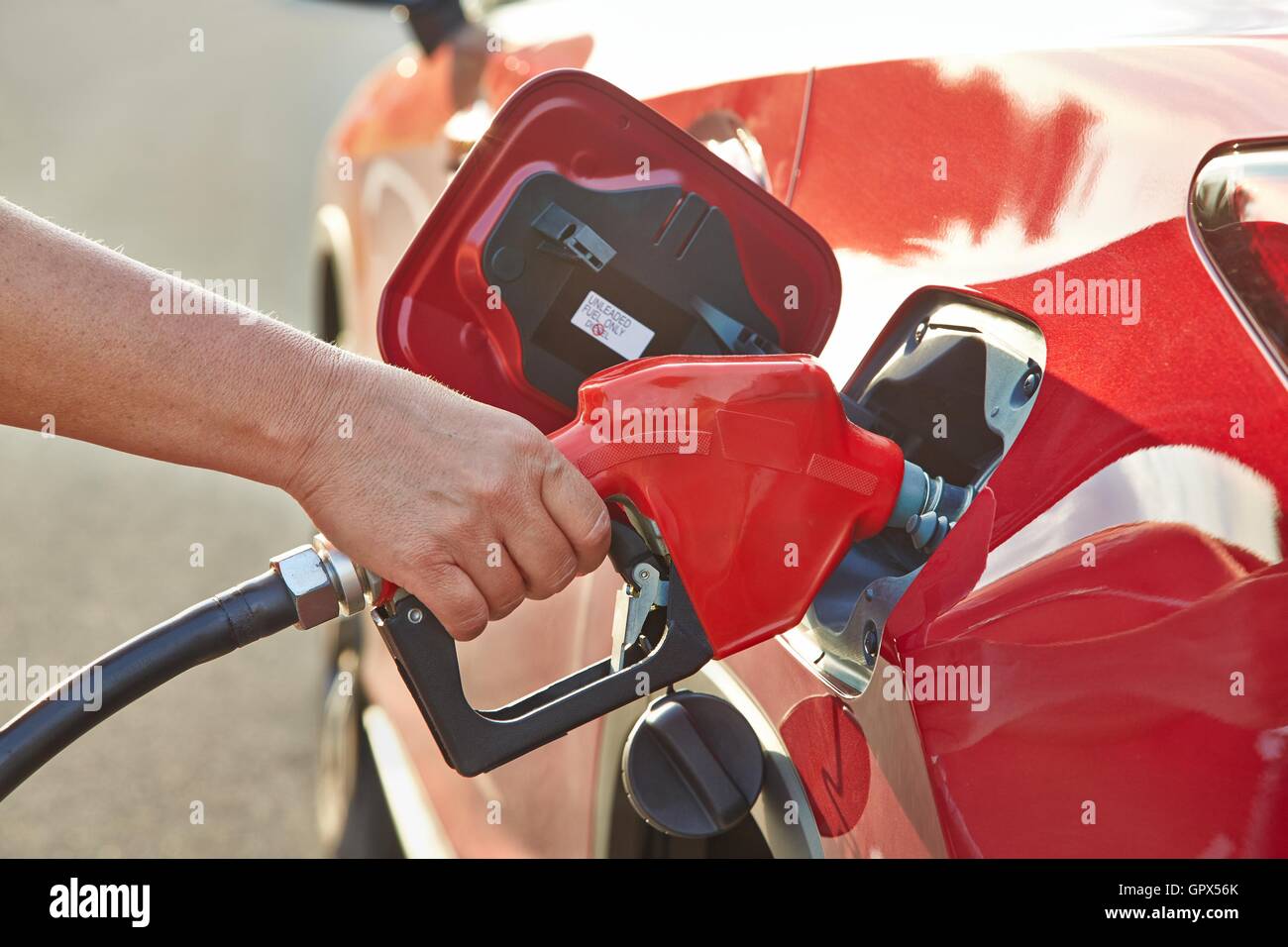 Ugello carburante il riempimento Foto Stock