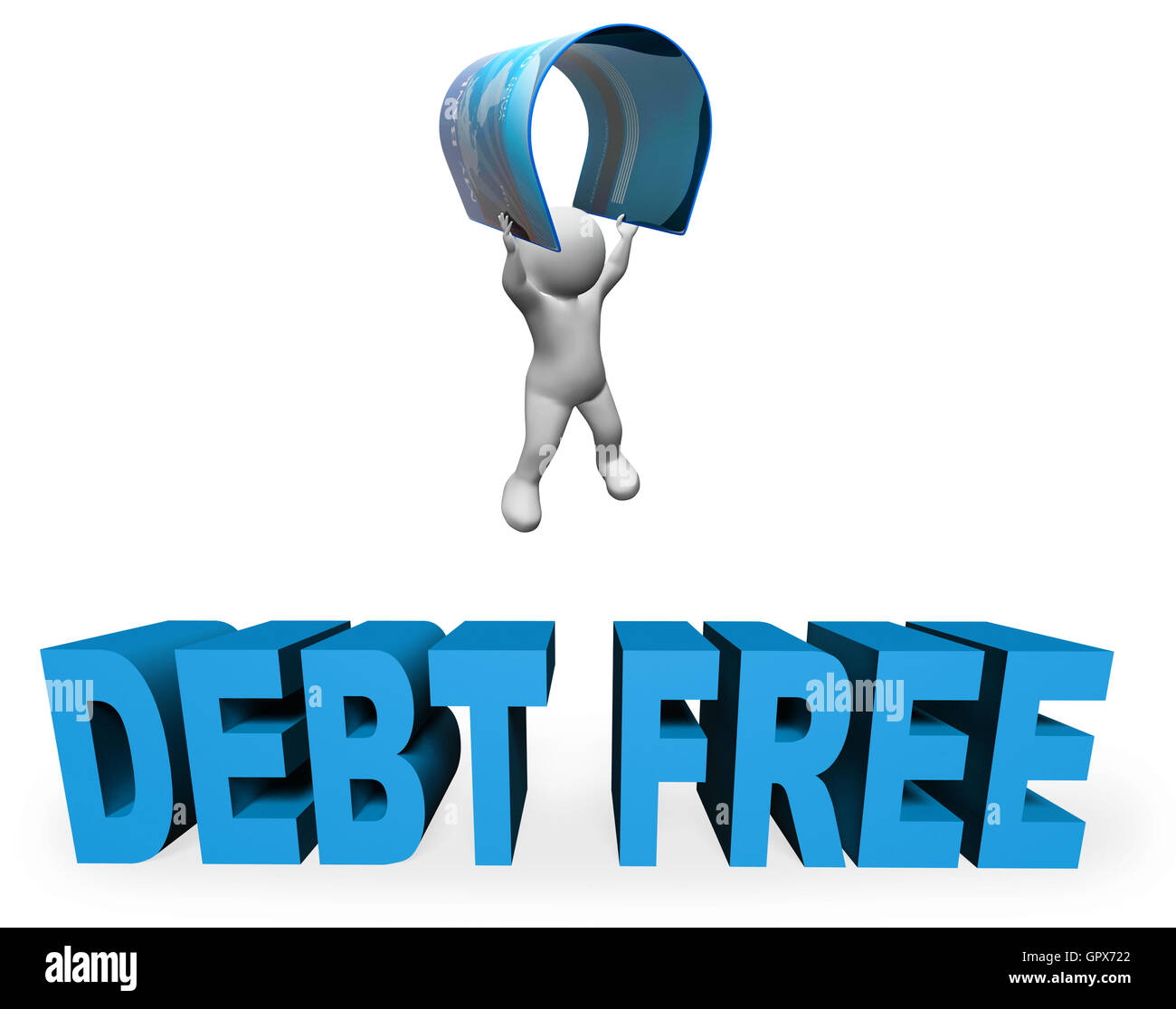 Debito libera significato la libertà finanziaria e rendering 3D Foto Stock