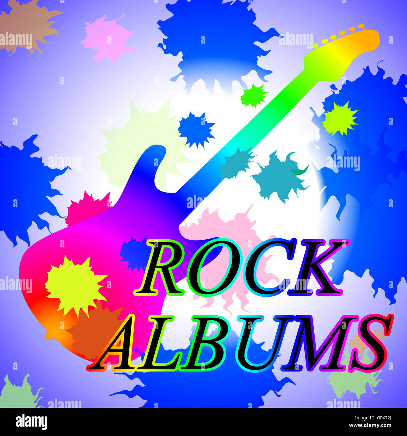 Album rock che rappresenta il suono via e registrare Foto Stock