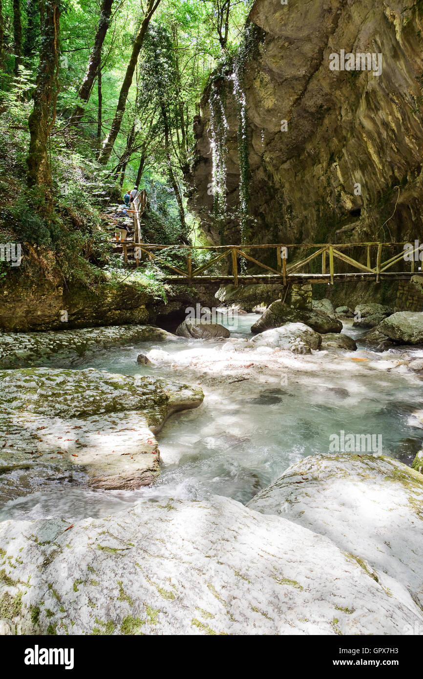 Orfento Valley vicino a Caramanico Terme in Abruzzo (Italia) Foto Stock