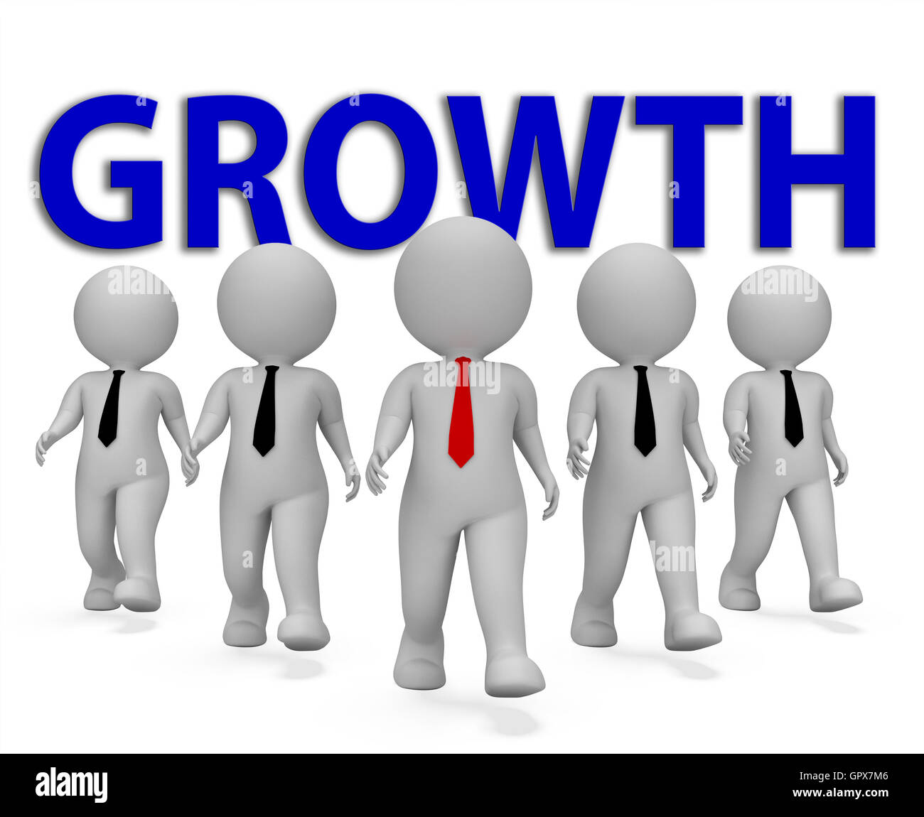 La crescita degli imprenditori che indica crescente espansione e aumentare il rendering 3D Foto Stock