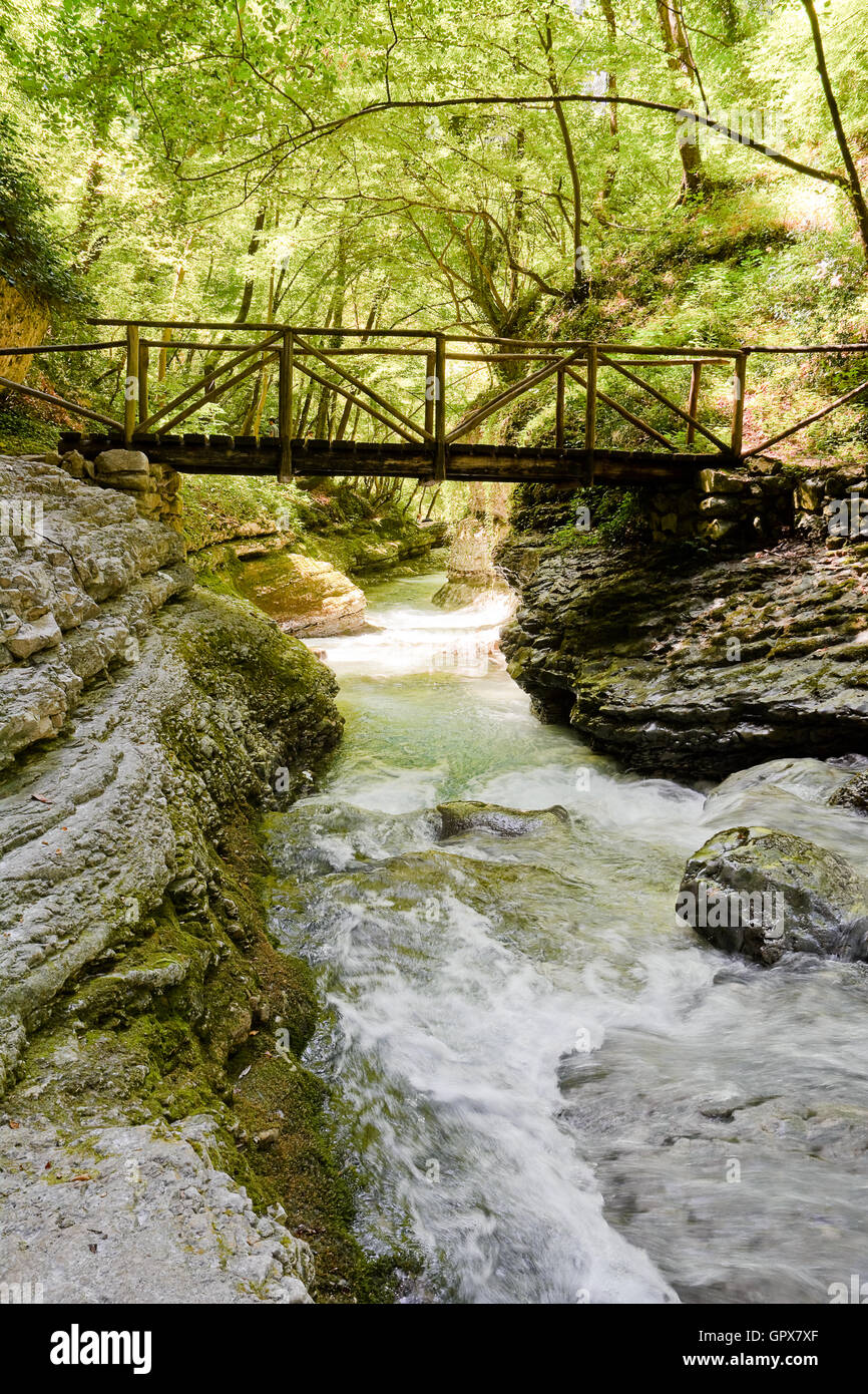 Orfento Valley vicino a Caramanico Terme in Abruzzo (Italia) Foto Stock