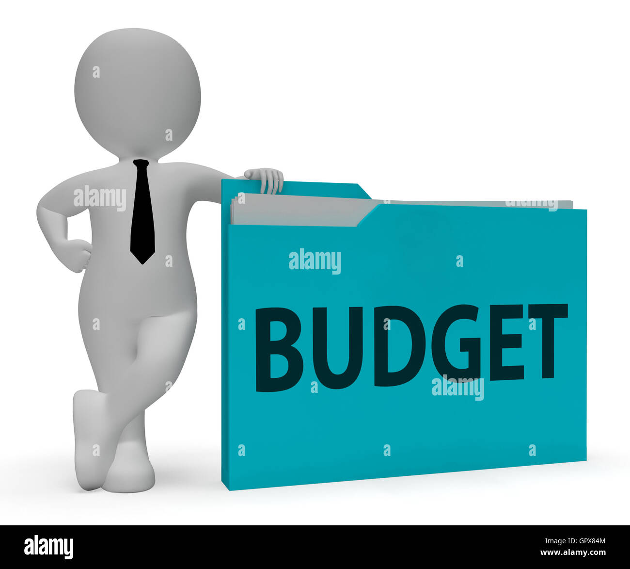 Cartella di bilancio mostra Office budget e organizzazione il rendering 3D Foto Stock