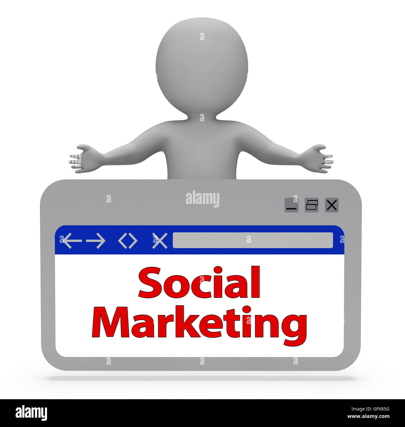 Il Marketing sociale significato Pagina web Media Business e Internet 3D Rendering Foto Stock