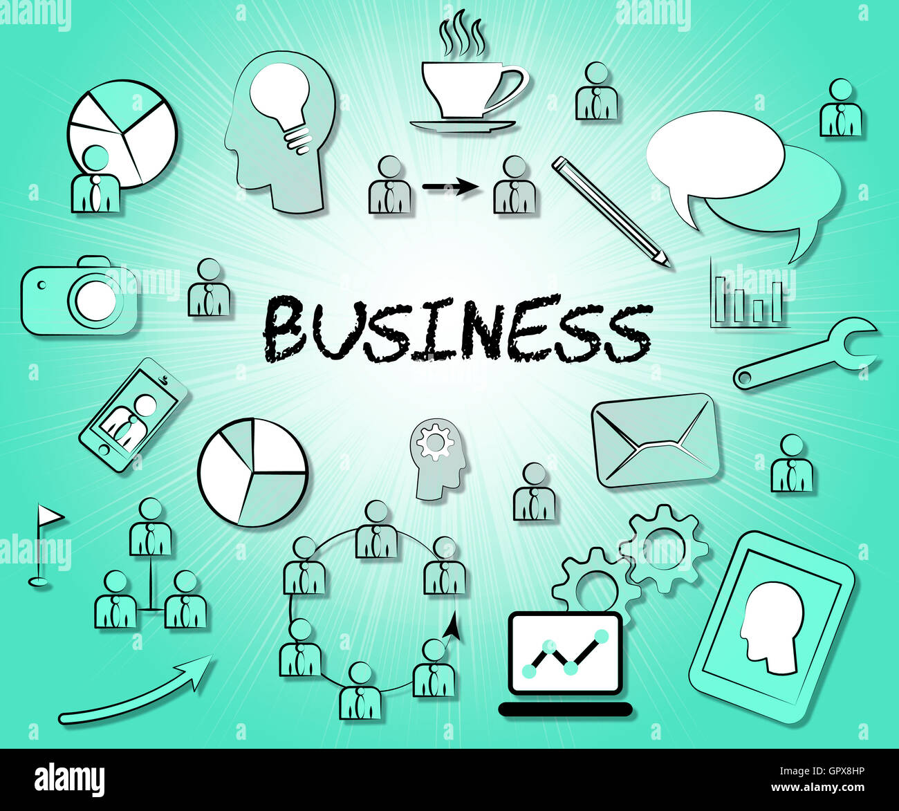 Business le icone che indicano i simboli e segni Corporation Foto Stock