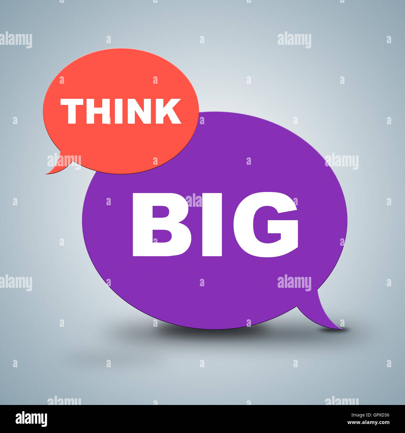 Pensare in grande indicante contemplare la riuscita e il successo Foto Stock