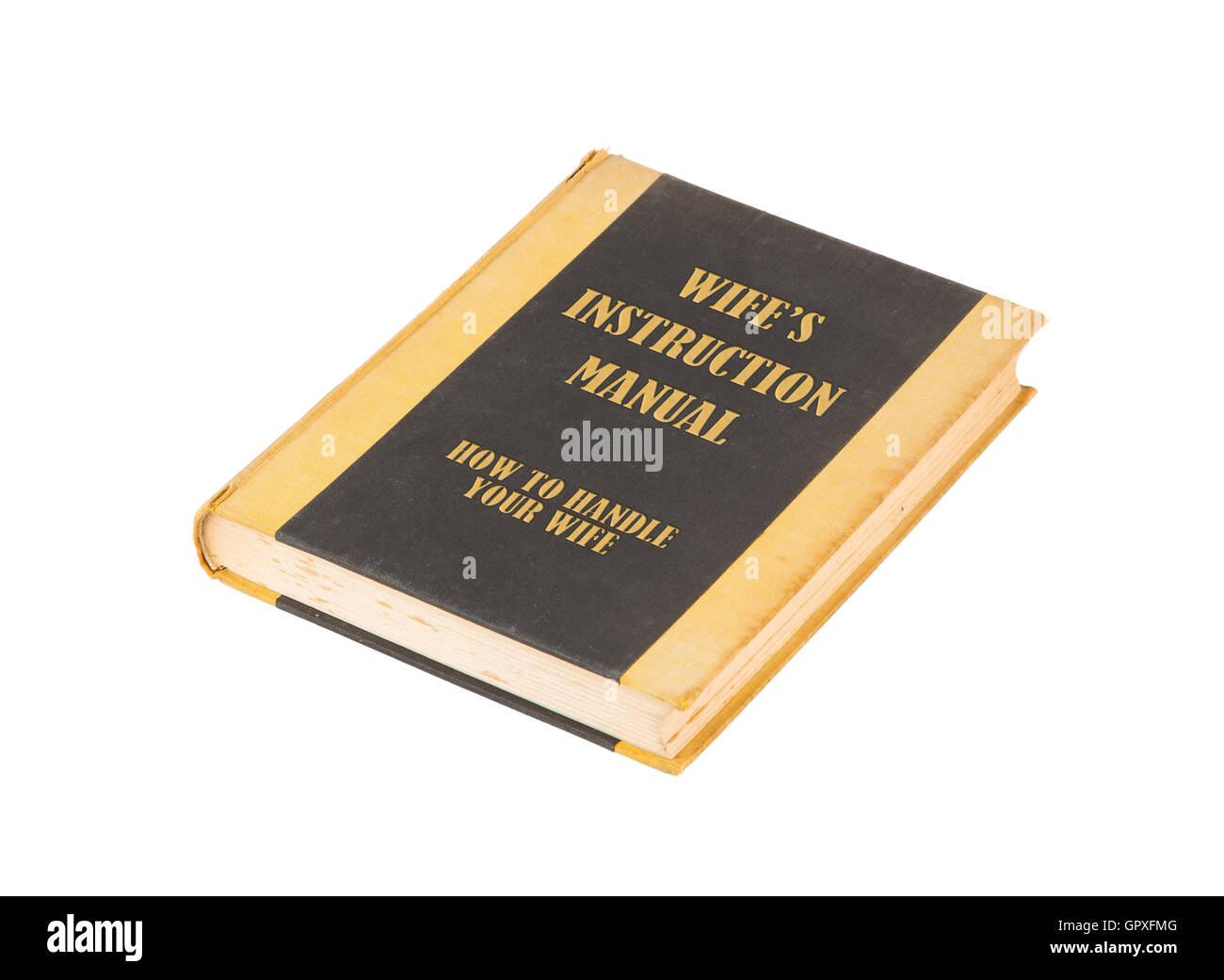 Vecchio libro con una moglie manuale di istruzioni concetto titolo Foto Stock