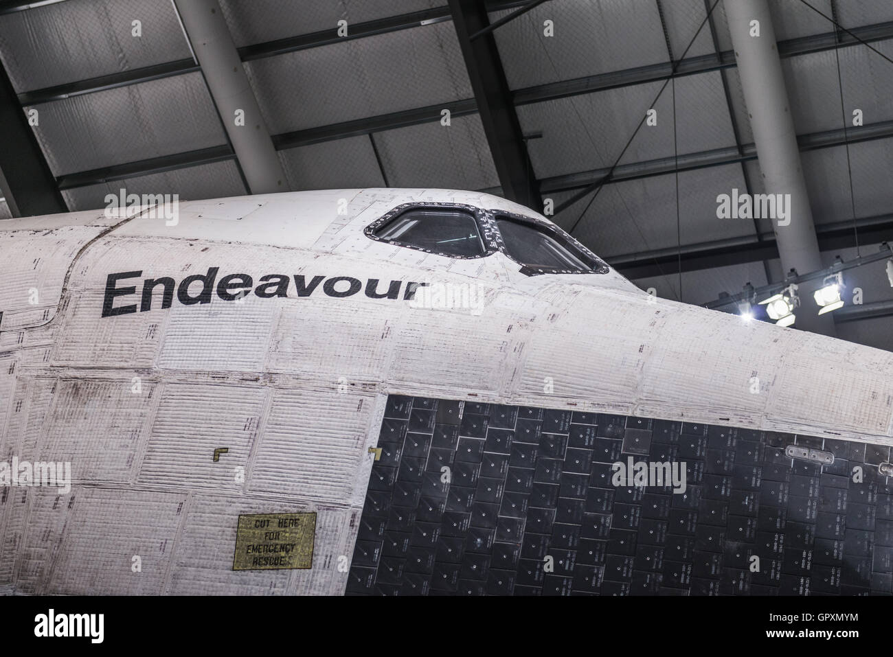 Cercare lo Space Shuttle in California Science Center Foto Stock