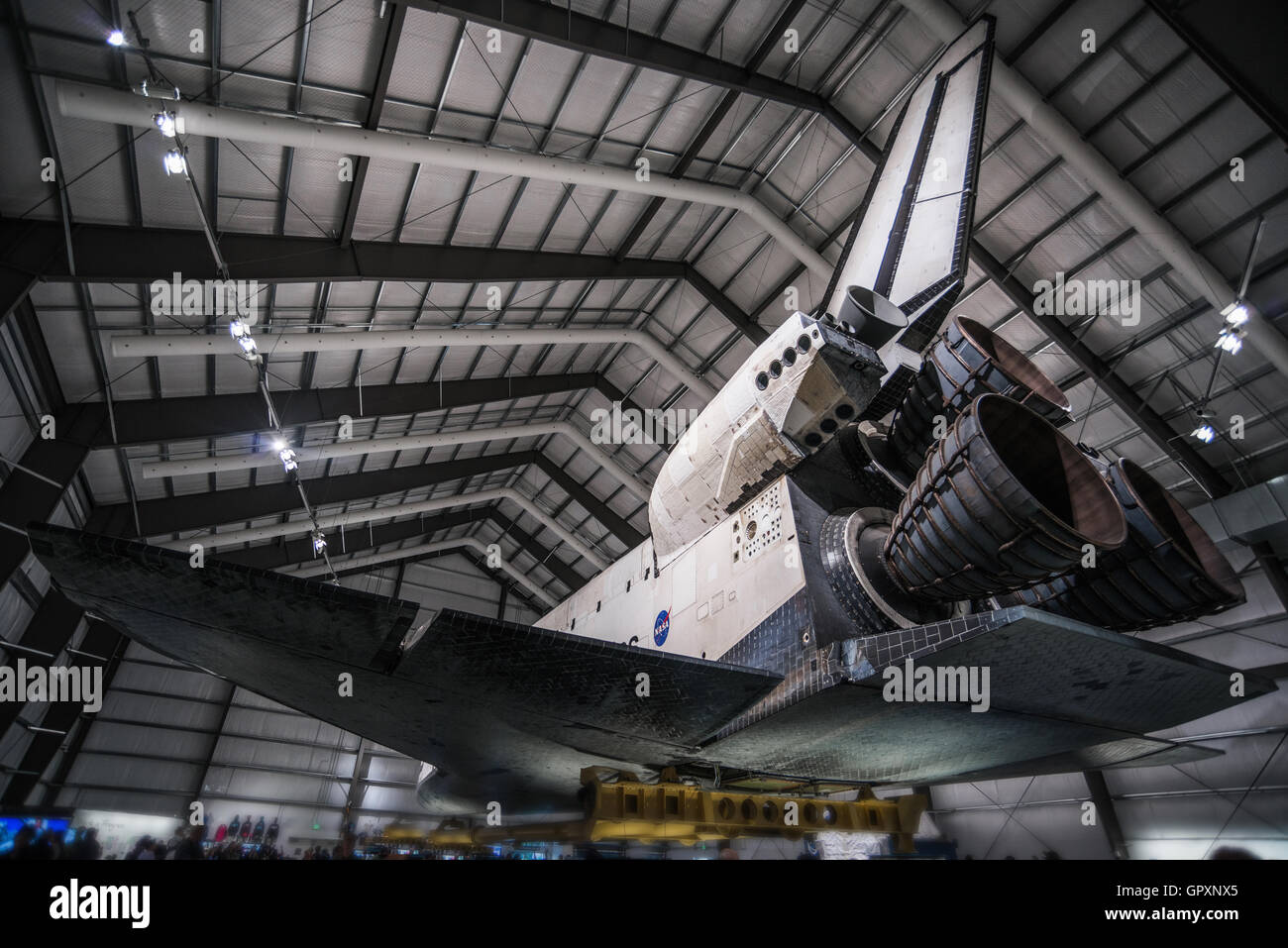 Cercare lo Space Shuttle in California Science Center Foto Stock