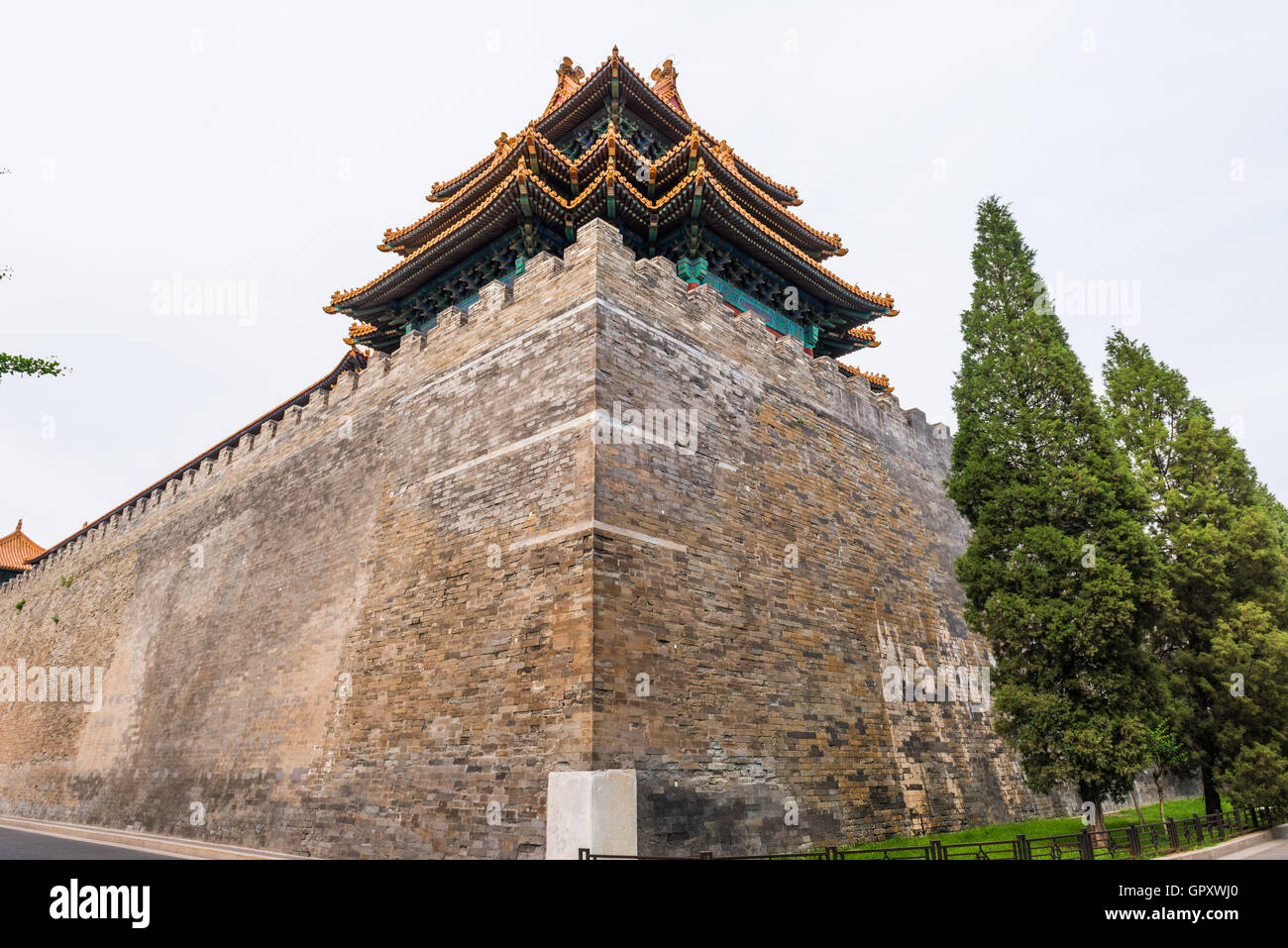Palazzi, pagode all'interno del territorio della Città Proibita Museum di Pechino nel cuore della city in Cina. Foto Stock
