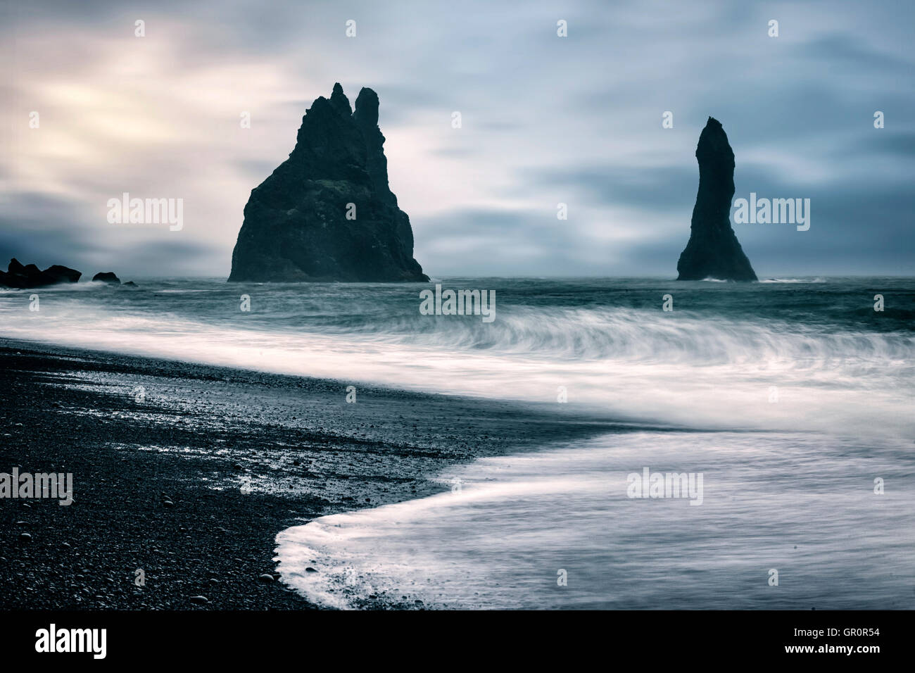 Vik mi Myrdal, spiaggia nera, Islanda Foto Stock