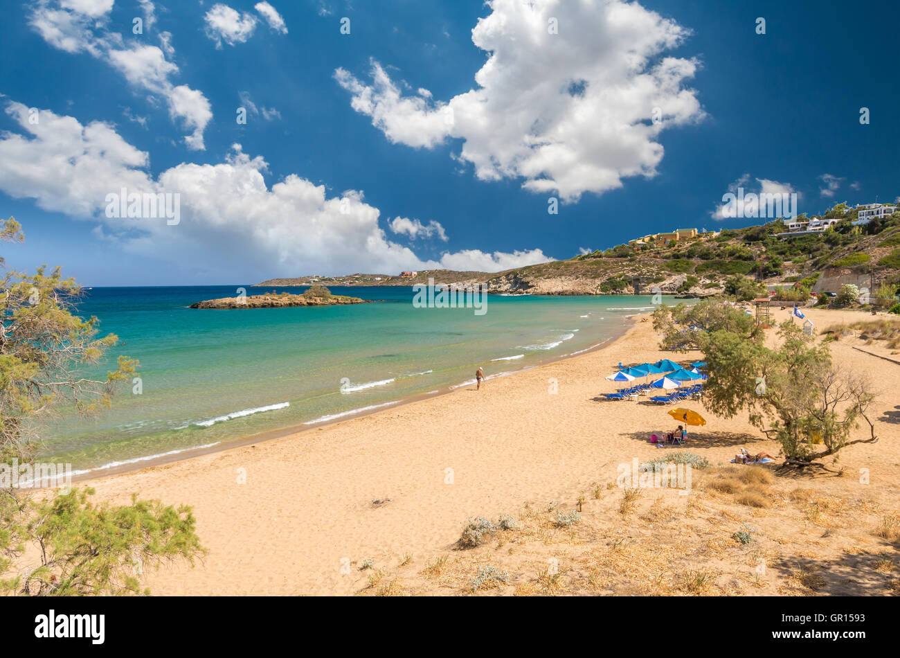 Spiaggia di Kalathas, Creta, Grecia. Kalatha è una delle migliori spiagge di Creta Foto Stock