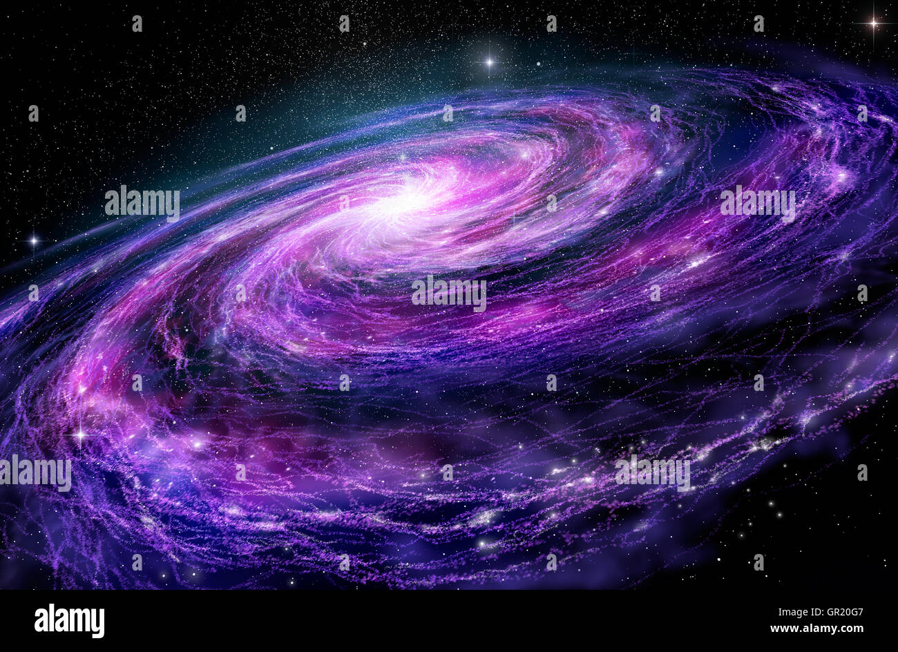 Galassia a spirale, 3D illustrazione dello spazio profondo oggetto. Foto Stock