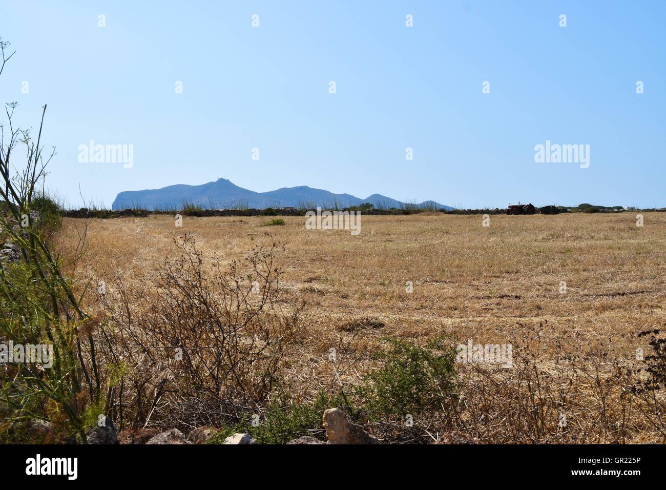 Strada se il paesaggio del deserto con le montagne Foto Stock