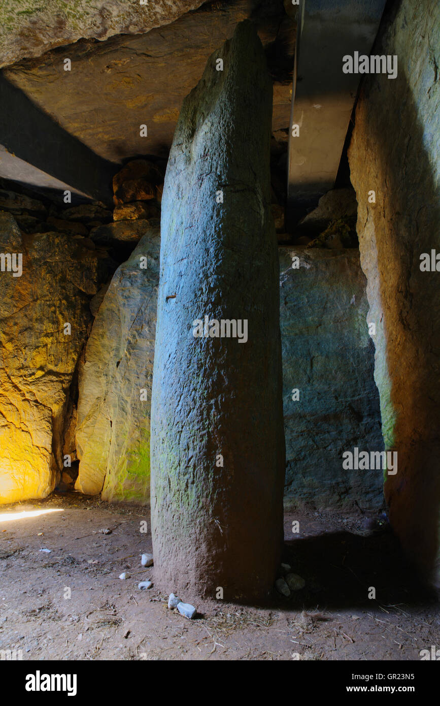 Bryn Celli Ddu camera di sepoltura, Anglesey, Galles del Nord Foto Stock