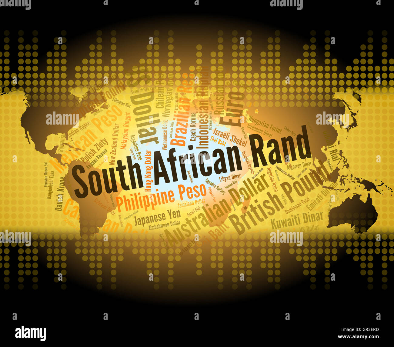 South African Rand significato Forex Trading e parole Foto Stock