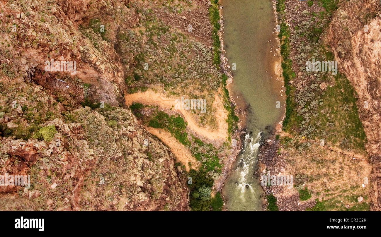 Il fiume Rio Grande vicino a Taos, Nuovo Messico. Foto Stock