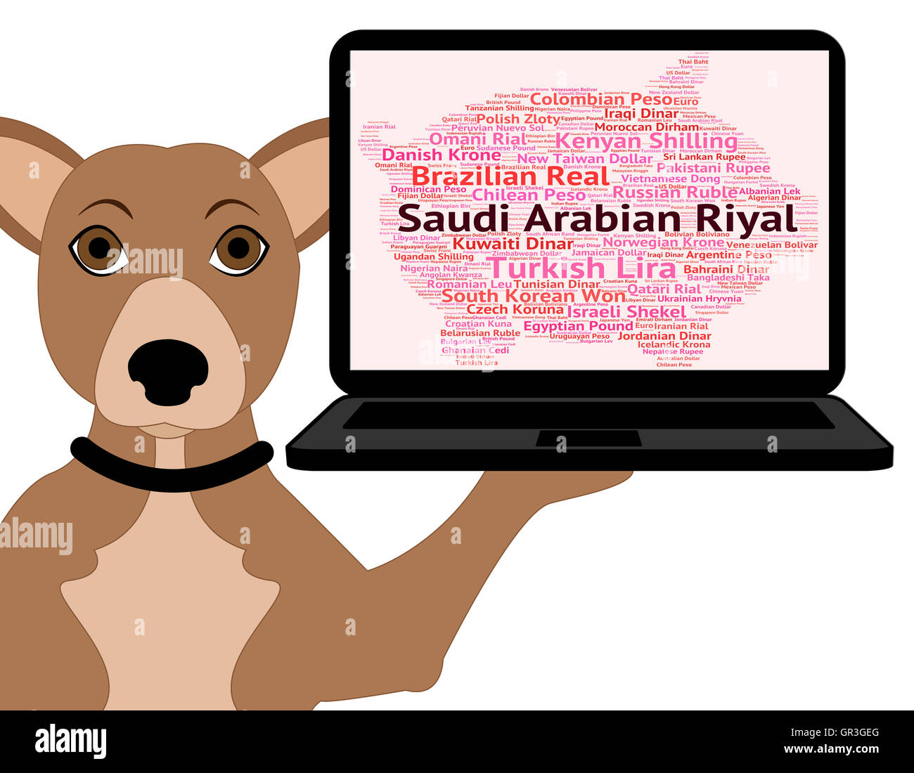 Saudi Arabian Riyal in rappresentanza di Forex Trading e parole Foto Stock