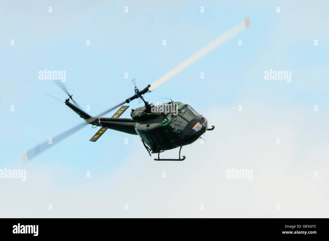 Bell UH-1 Iroquois (noto come "Huey") elicottero, ampiamente utilizzati durante la guerra vietnamita. Foto Stock