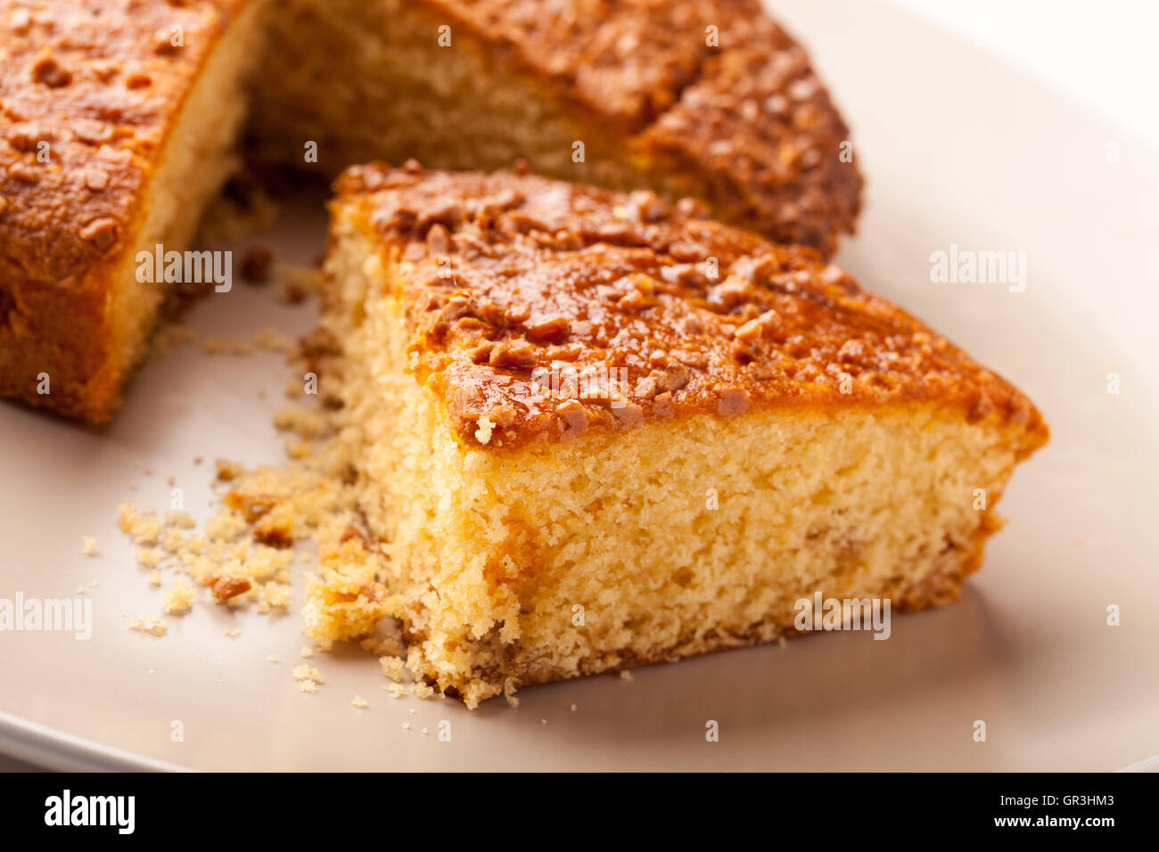 Sciroppo dorato di pan di spagna Foto Stock