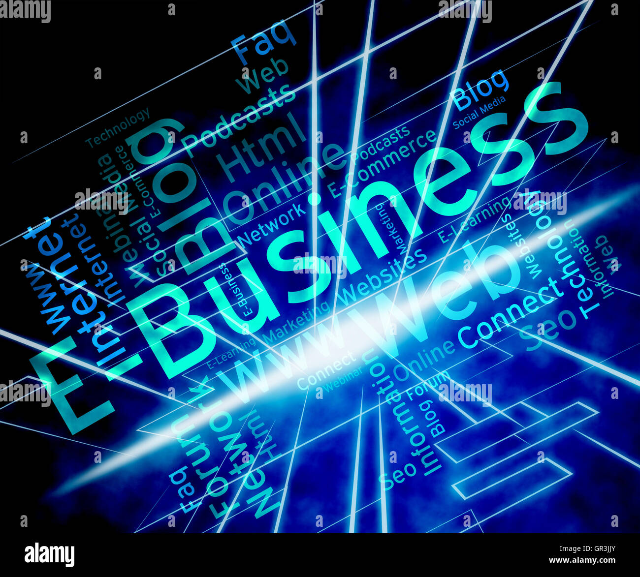 Ebusiness Word con il World Wide Web e la ricerca del sito Web Foto Stock