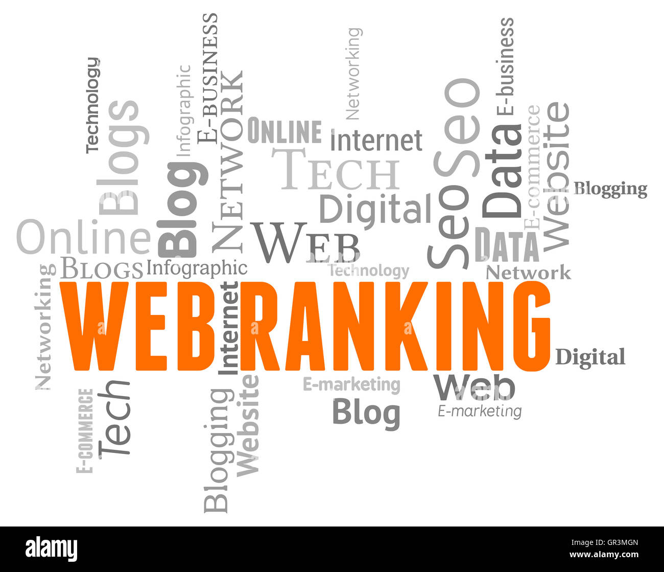 Web Ranking che rappresentano il motore di ricerca e marketing Foto Stock
