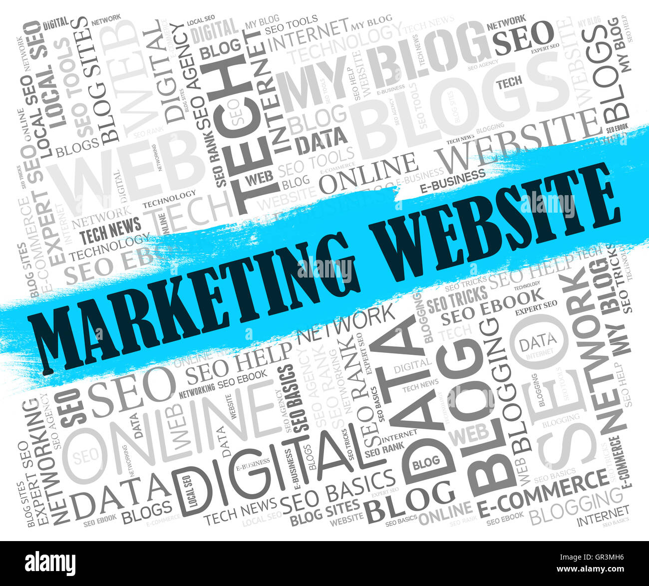 Sito Web Marketing il significato del motore di ricerca e di Emarketing Foto Stock