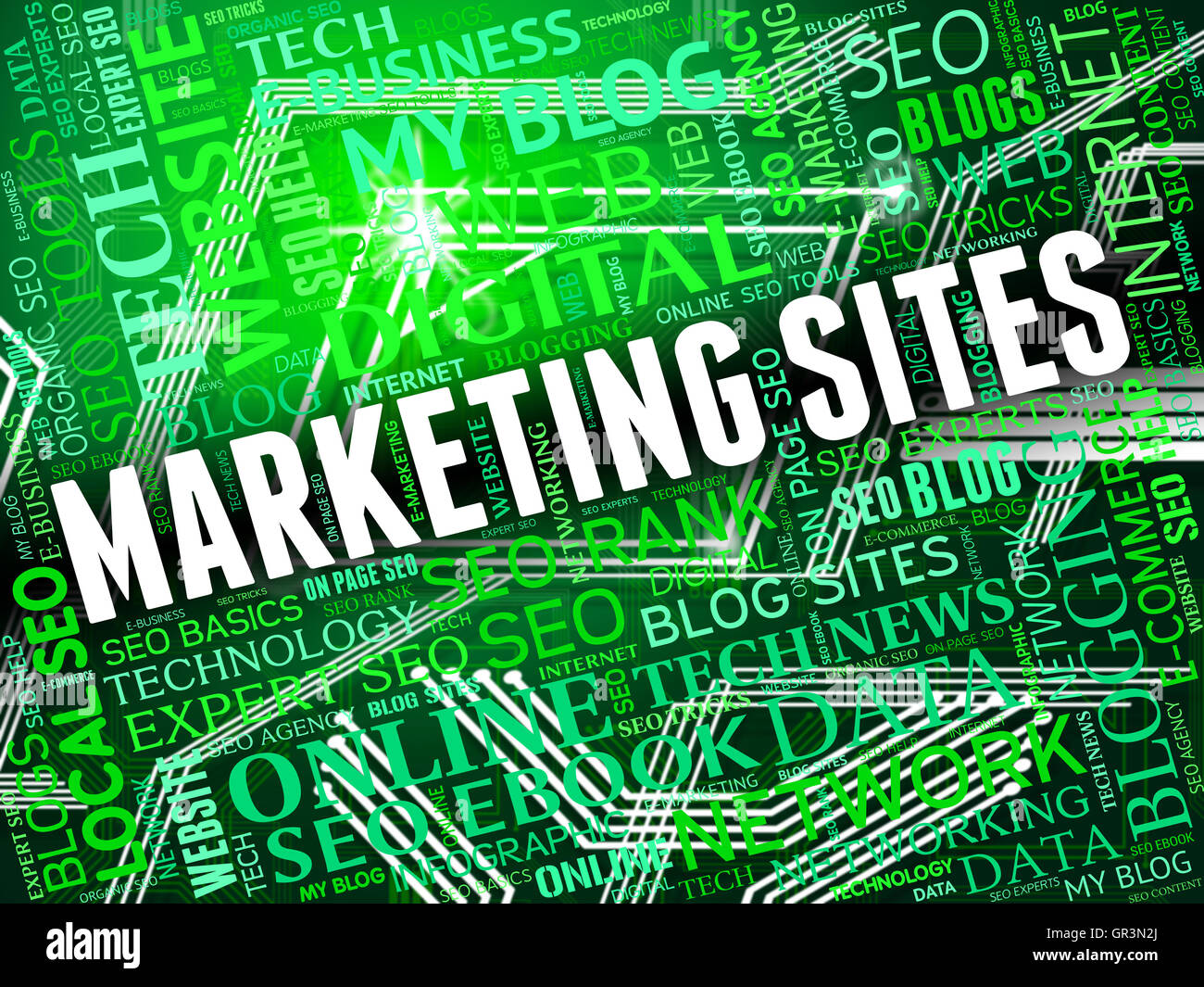 Siti di marketing Significato dei motori di ricerca e SEO Foto Stock