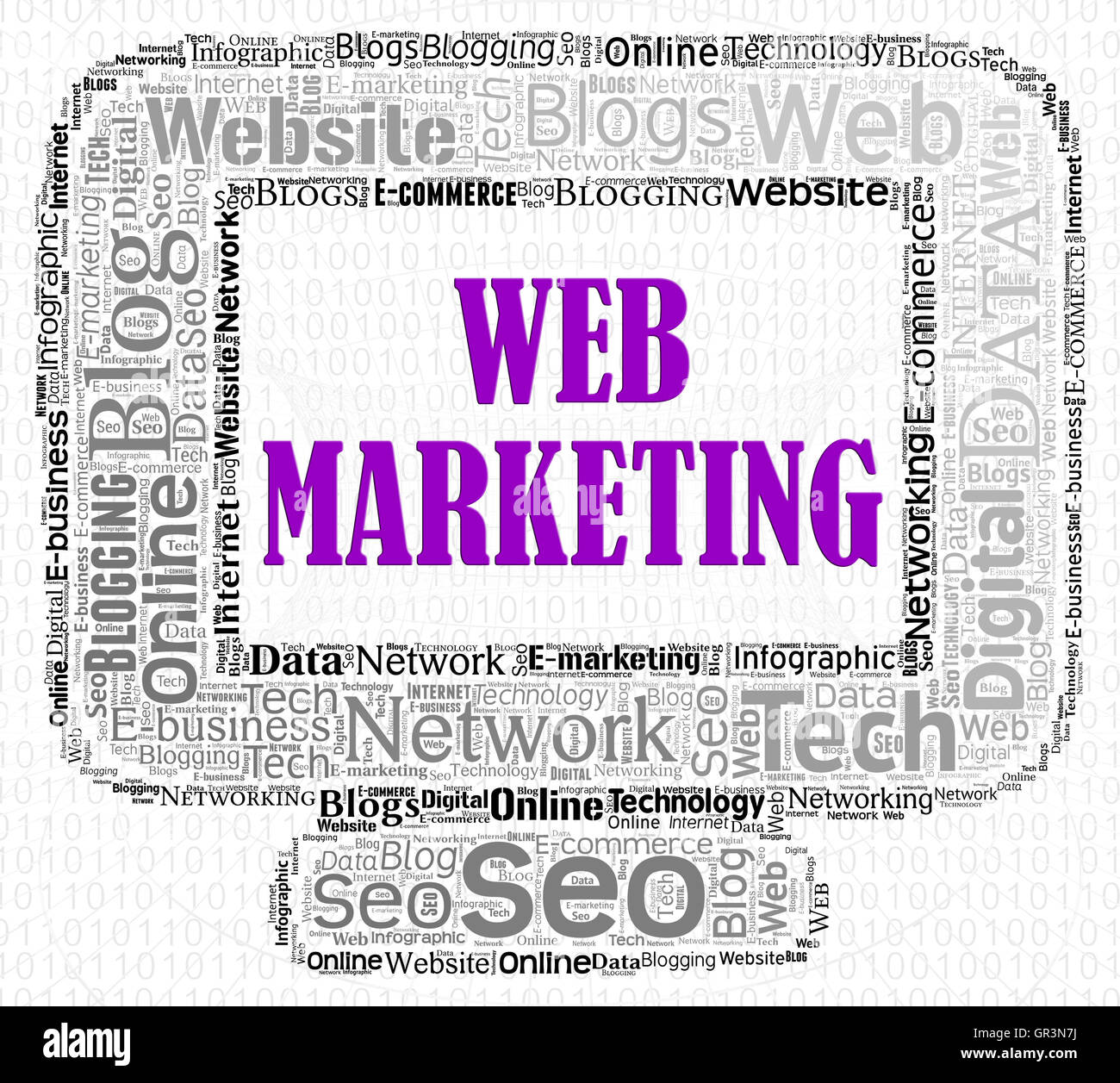 Web Marketing significato motore di ricerca e del computer Foto Stock