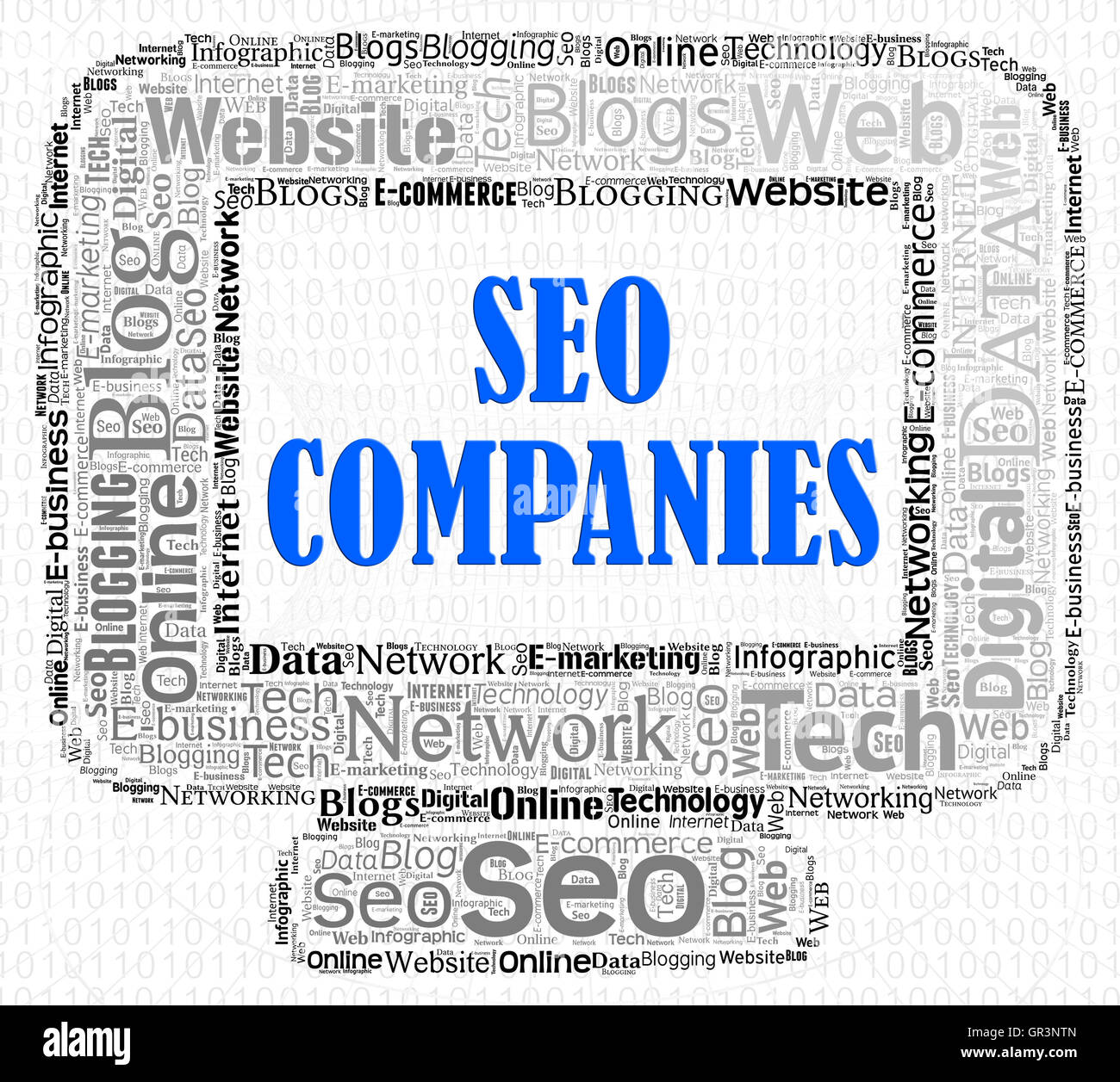 Seo società che rappresentano il motore di ricerca e società Foto Stock