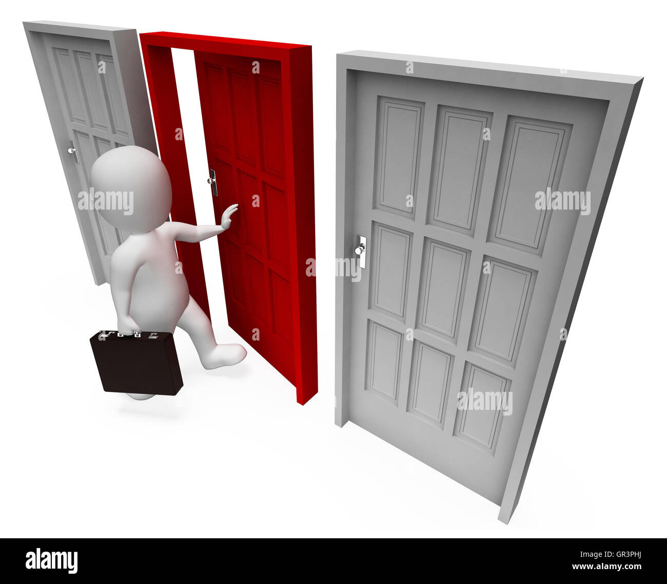 Ufficio indicante la scelta di persone in viaggio di affari e di infisso 3D Rendering Foto Stock