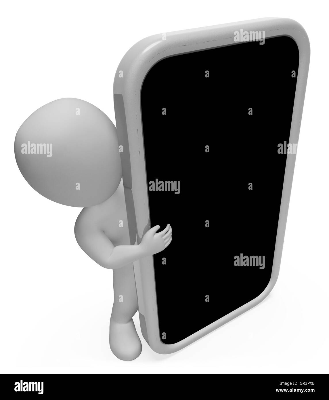 Smartphone significato di carattere World Wide Web e spazio copia il rendering 3D Foto Stock