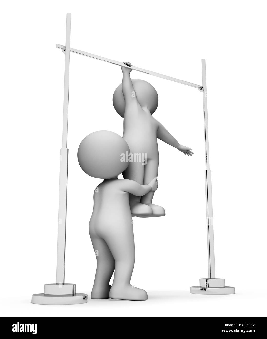 Barra di alta rappresentanza per ottenere la misura e il treno il rendering 3D Foto Stock