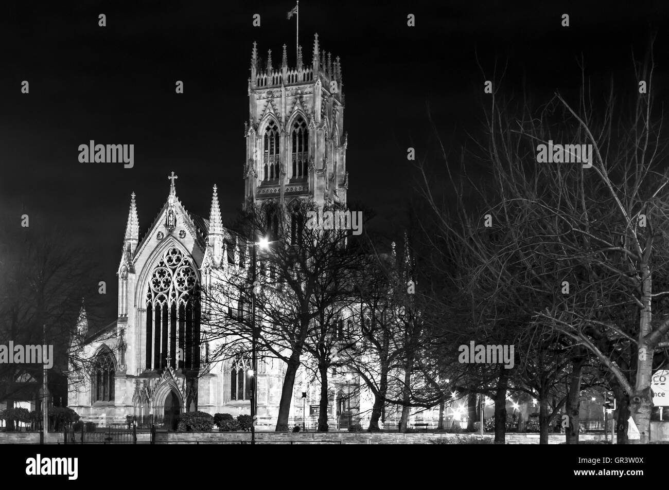 San Giorgio chiesa in Doncaster - notte foto Foto Stock