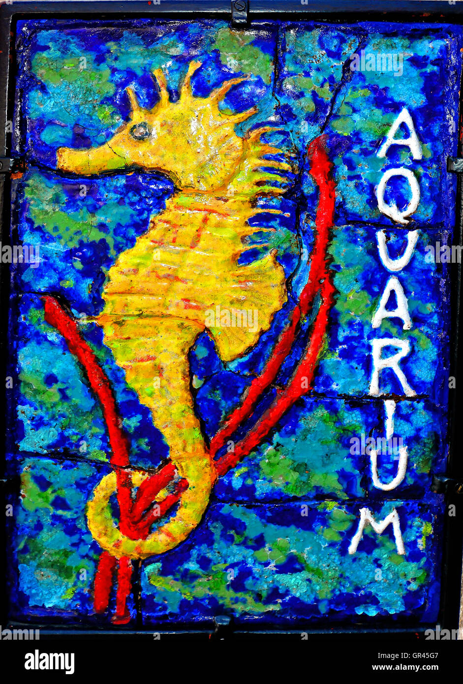 Croazia Dubrovnik Città acquario segno cavalluccio marino Foto Stock