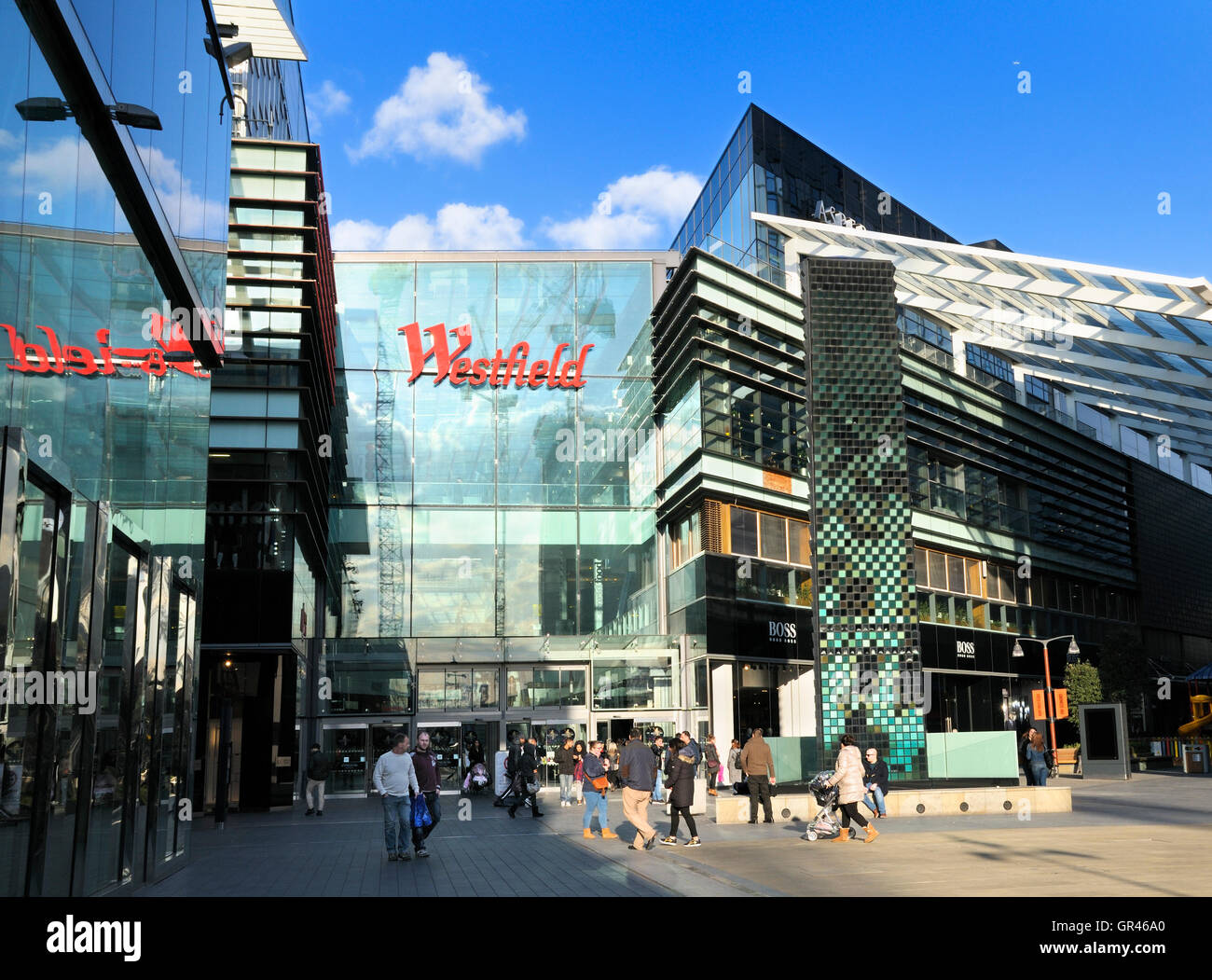 Il centro commerciale Westfield, Stratford, East London, England, Regno Unito Foto Stock
