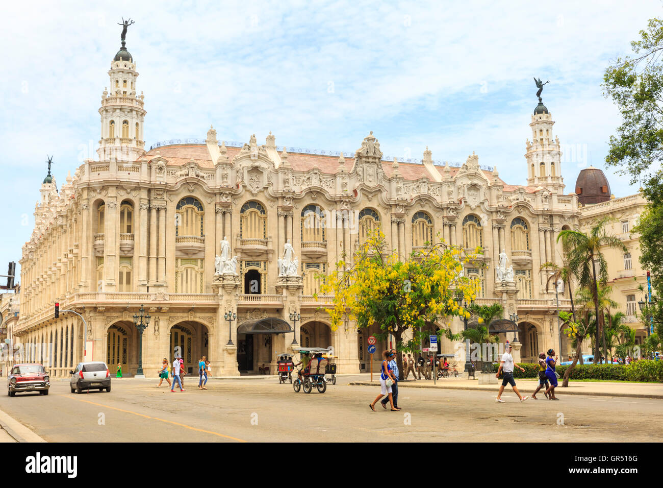 Gran Teatro de la Habana Alicia Alonso, galiziano Center Building, casa della Nazionale Cubana Ballet, Havana, Cuba Foto Stock
