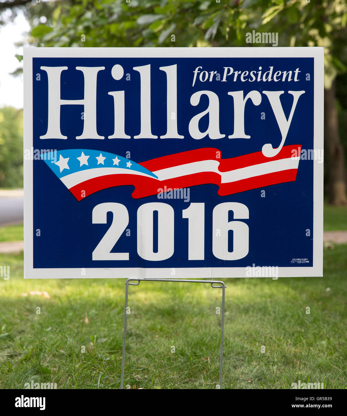 2016 Hillary Clinton per il presidente segno di cantiere Foto Stock