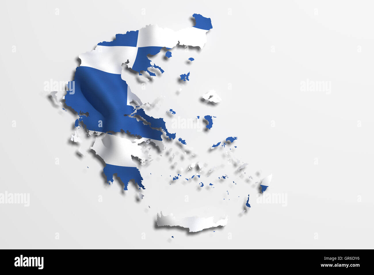 3D rendering della mappa di Grecia e bandiera. Foto Stock