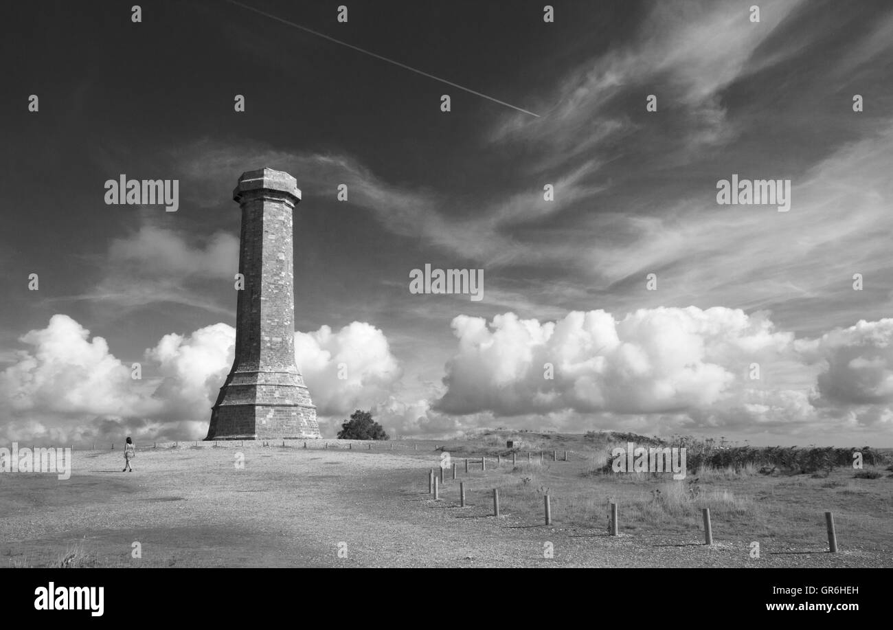 La Hardy Monument in nero fino nei pressi del villaggio di Portesham in Dorset, in memoria del vice ammiraglio sir Thomas Masterman Hardy, Foto Stock