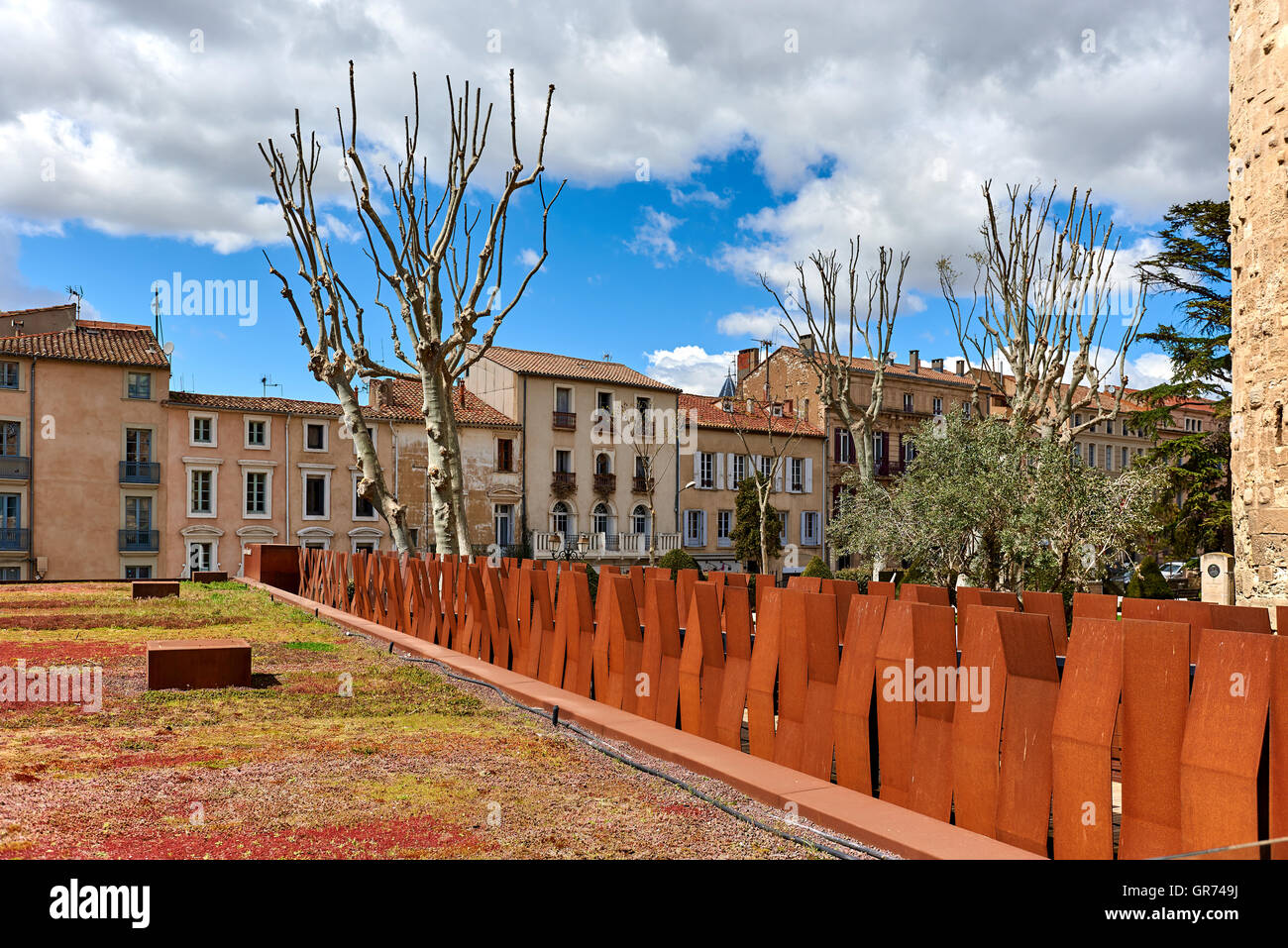 Frammento della Cattedrale di Saint-Just e Saint-Pasteur. Narbonne città. Francia Foto Stock