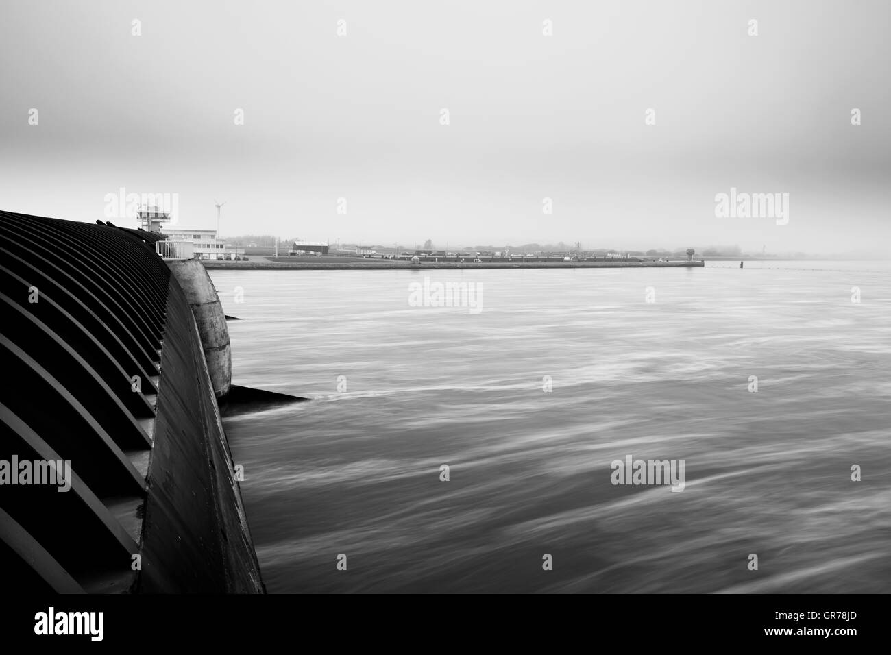 Eidersperrwerk nel Land Schleswig Holstein Foto Stock