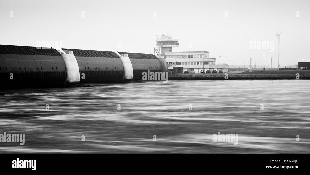 Eidersperrwerk nel Land Schleswig Holstein Foto Stock