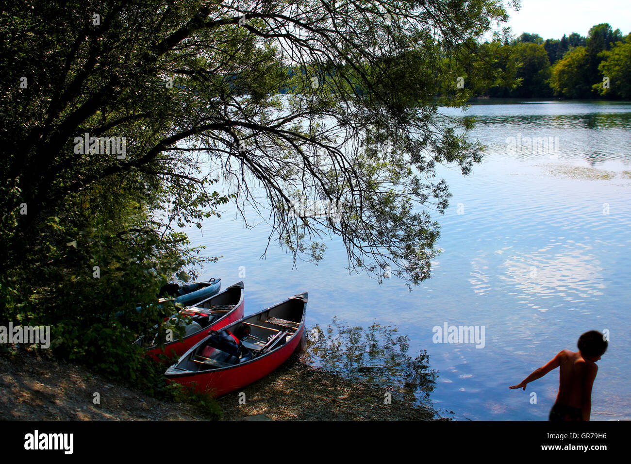 In estate la città di Landsberg, Bavaria Foto Stock
